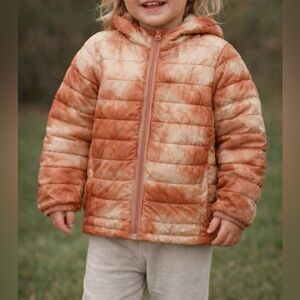 GAP Kids Primaloft Hooded Puffer Jacket Tie Dye XS Lightweight Warm